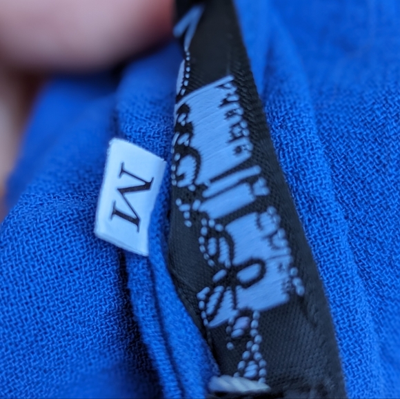 Sucrefas Navy Empire- Waist Short- Sleeve Line Dress, Size M - Picture 9 of 13